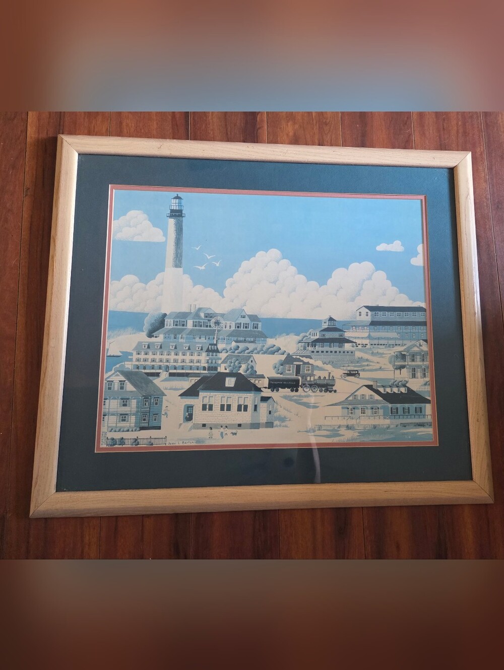 Historic Cape May Lighthouse New Jersey Lithograph By Jean L. Barton 26.5" x 22"